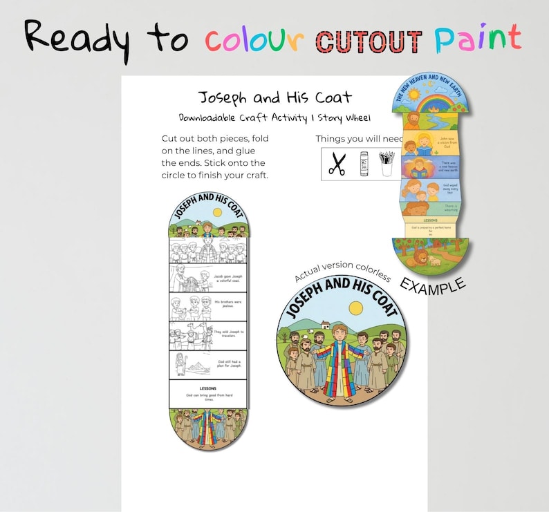 Joseph and His Coat Fold-Out Bible Craft: listing photo