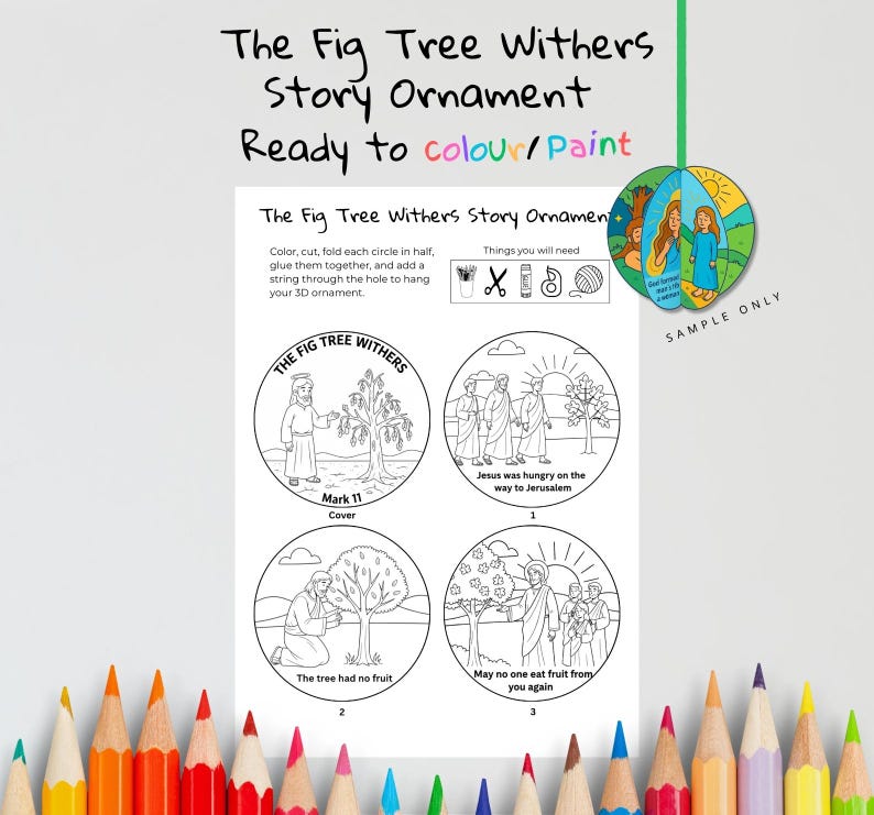 The Fig Tree Withers 3D Bible Story Ornament: listing photo