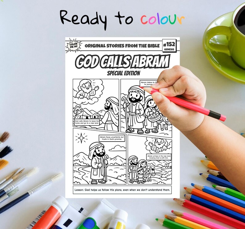 God Calls Abram A4 Bible Comic Coloring Page | Sunday School Craft ...