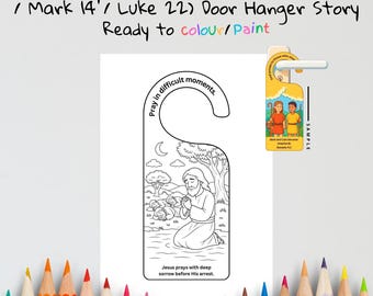 Gethsemane Kids Bible Craft Door Hanger | Jesus Prays Craft | Christian Printable | Bible Activity for Kids