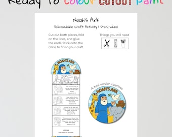 Noah’s Ark Bible Craft | Genesis 6–9 Sunday School Activity | God Keeps His Promises Lesson | Christian Coloring Craft for Kids