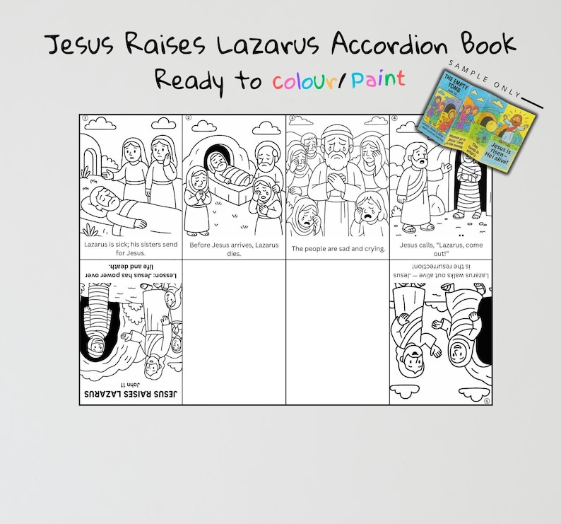 Jesus Raises Lazarus Bible Sequencing Craft: listing photo