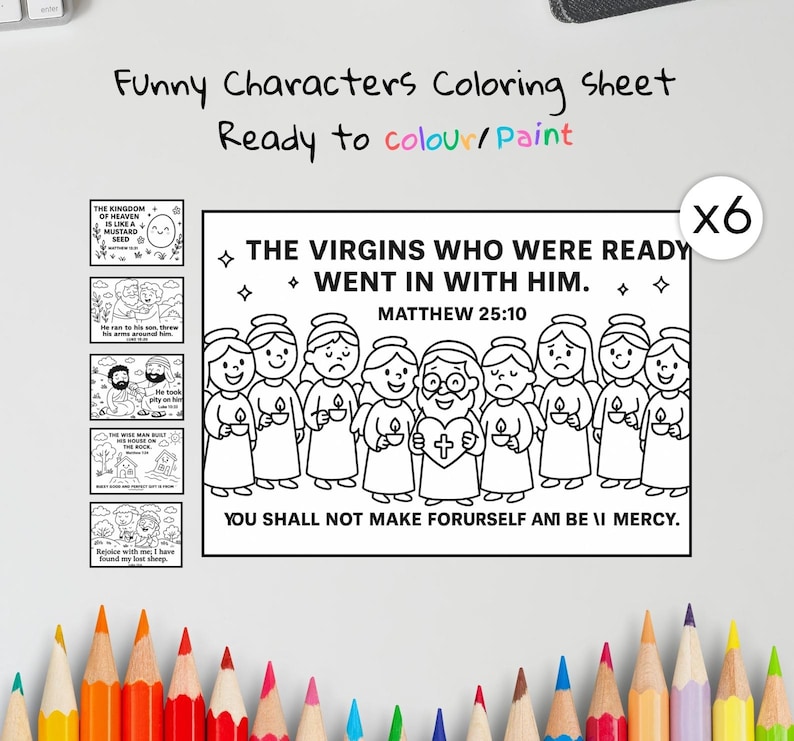 Funny Parables of Jesus Bible Colouring Pages: listing photo