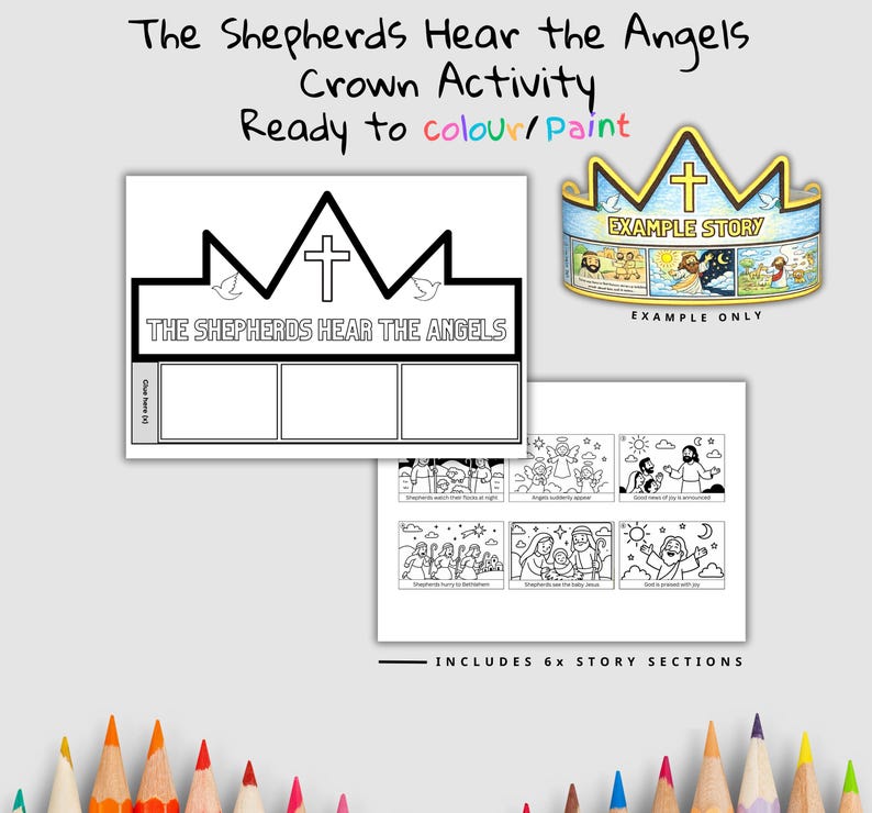 Shepherds Hear Angels Bible Crown Craft: listing photo