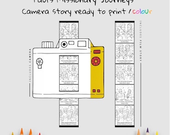 Pauls Missionary Journeys Bible Camera Film Craft  Printable Bible Coloring, Craft Bible Activity for Kids