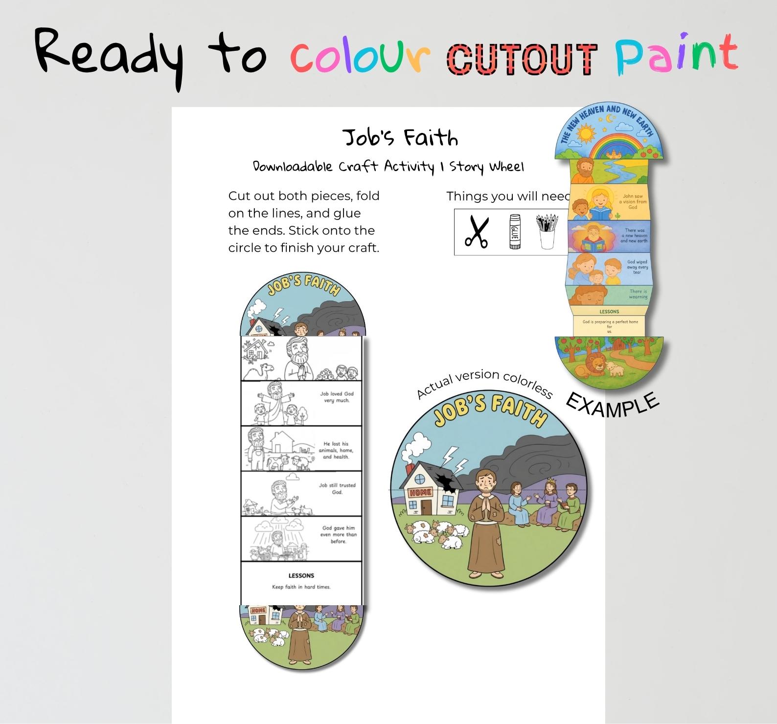 Job Faith Tested Activity Job’s Faith Bible Craft | Patience & Trust Lesson | Christian Coloring ...