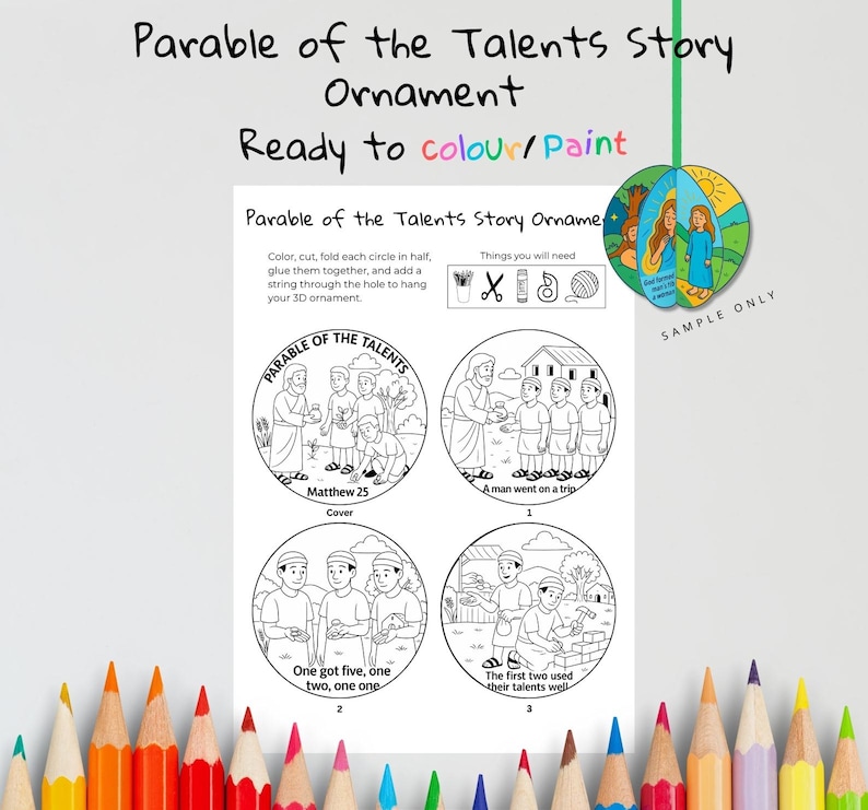 Parable of the Talents 3D Bible Story Ornament: listing photo