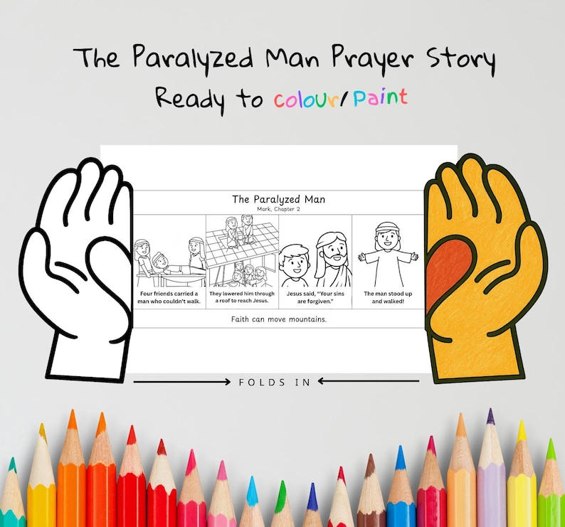 Paralysed Man Prayer Hands Craft: listing photo