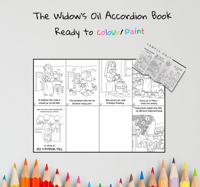 Widow’s Oil Accordion Bible Story Book: listing photo
