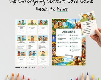 The Unforgiving Servant Kinder Bibel Kartenspiel | Matthäus 18 Beschäftigung für Kinder | Christliche Printable | Bibel-Lernspiel