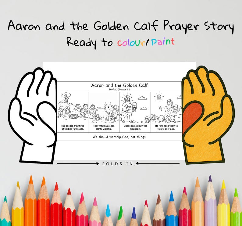 Golden Calf Prayer Hands Craft: listing photo