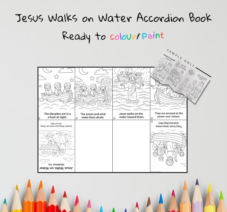 Jesus Walks on Water Accordion Bible Story Book: listing photo