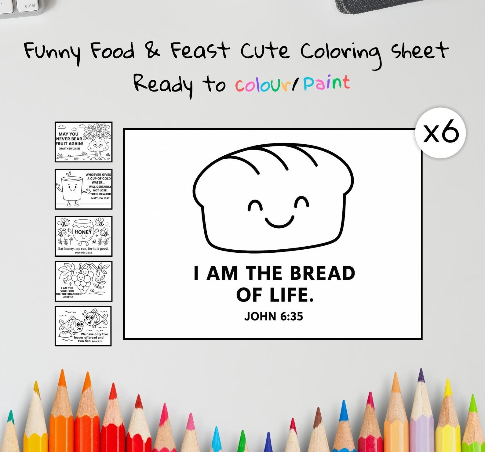33 Awesome Food Crafts for Kids To Keep Them Entertained 5 Funny Food & Feast Cute Bible Coloring Pages - Christian Kids…