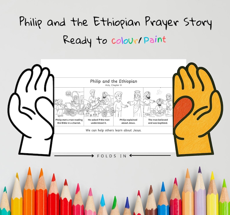 Philip and Ethiopian Prayer Hands Craft: listing photo