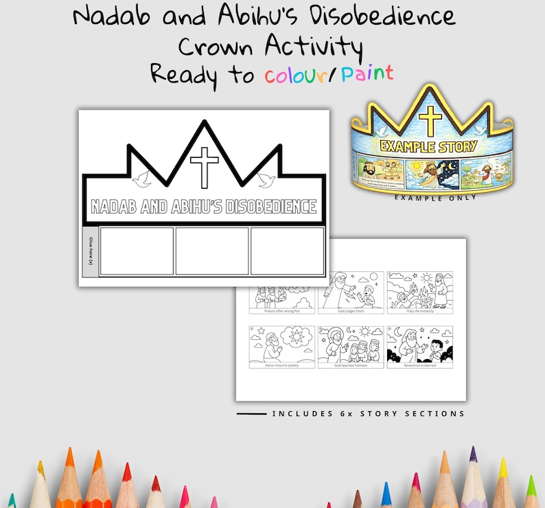 Nadab and Abihu Bible Crown Craft: listing photo