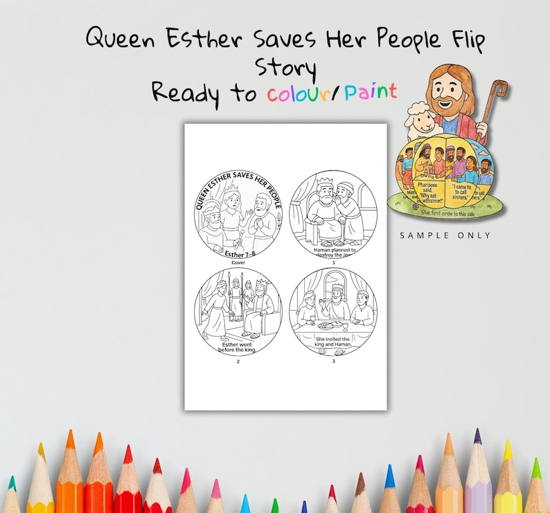 Queen Esther Saves Her People 3D Bible Craft: listing photo