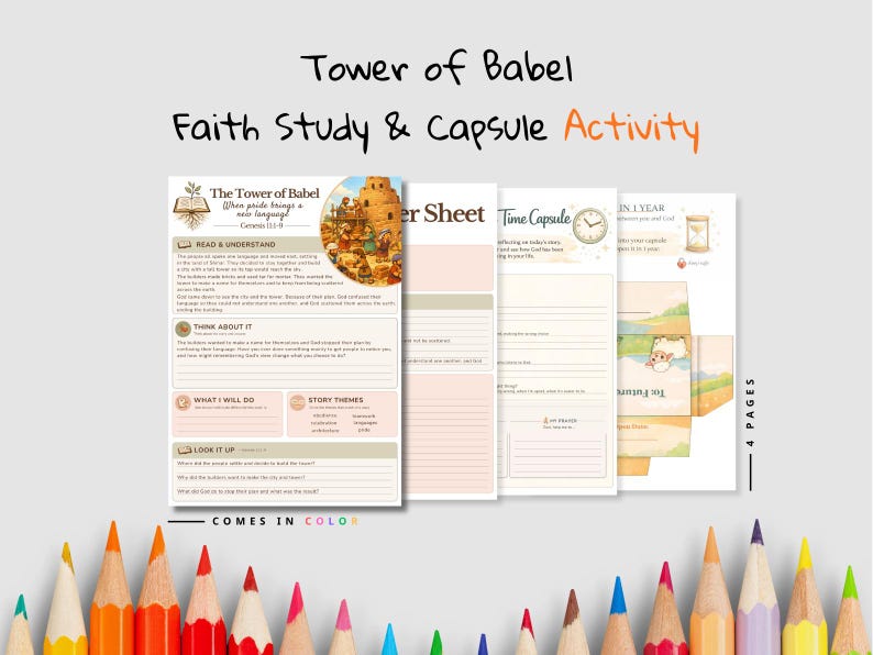 Tower of Babel Faith Time Capsule Pack: listing photo