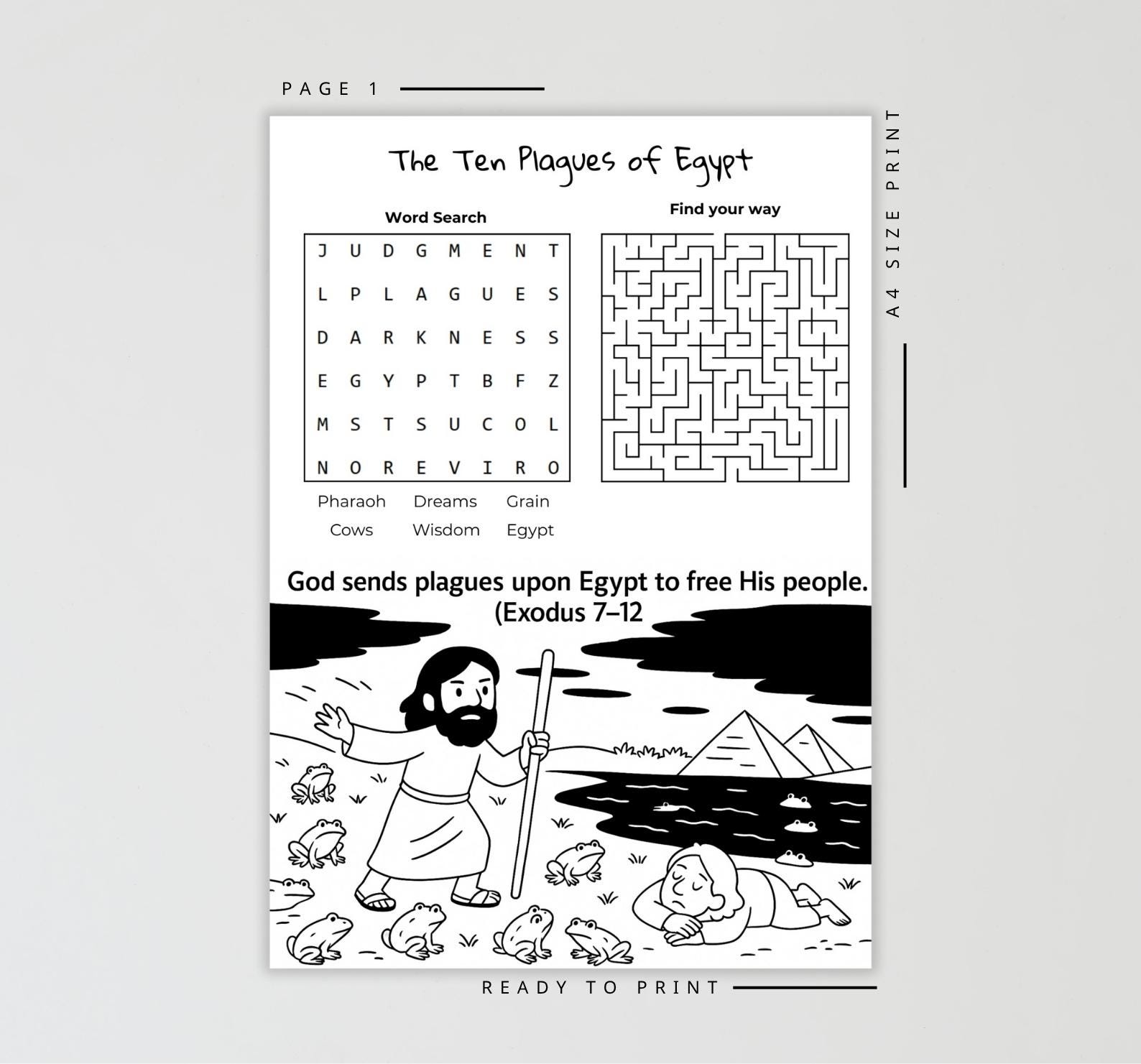 The Ten Plagues of Egypt Bible Craft | Kids Bible Games | Sunday School ...