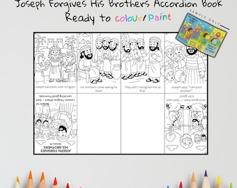Joseph Forgives His Brothers Bible Craft | Kids Sunday School Activity | Bible Coloring & Sequencing Craft | Genesis 45 Lesson