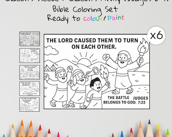 Gideon’s Army Coloring Pages Craft | Kids Bible Craft | Judges 6–7 | Christian Coloring Sheets | Sunday School Lesson