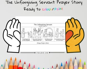 Unforgiving Servant Prayer Hands Craft | Forgive Others Lesson | Christian Coloring Activity | Sunday School Printable