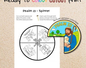 Psalm 23 Coloring Wheel, The Lord Is My Shepherd Bible Craft, Christian Kids Sunday School Activity