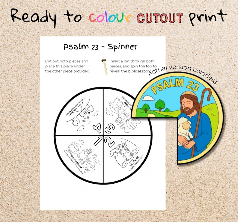 Psalm 23 Story Wheel Craft: listing photo