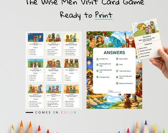 The Wise Men Visit Kids Bible Card Game | Matthew 2 Activity for Kids | Christian Printable | Bible Learning Game