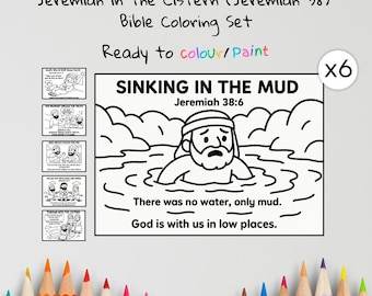 Jeremiah in the Cistern Coloring Pages Craft | Kids Bible Craft | Jeremiah 38 | Christian Coloring Sheets | Sunday School Lesson