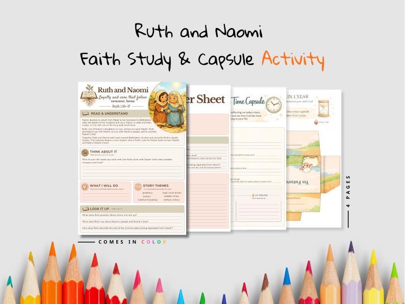 Ruth and Naomi Faith Time Capsule Pack: listing photo