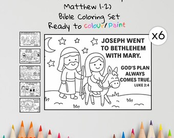 Nativity Bible Coloring Pages Craft | Birth of Jesus Kids Bible Craft | Christmas Coloring Sheets | Christian Coloring | Sunday School