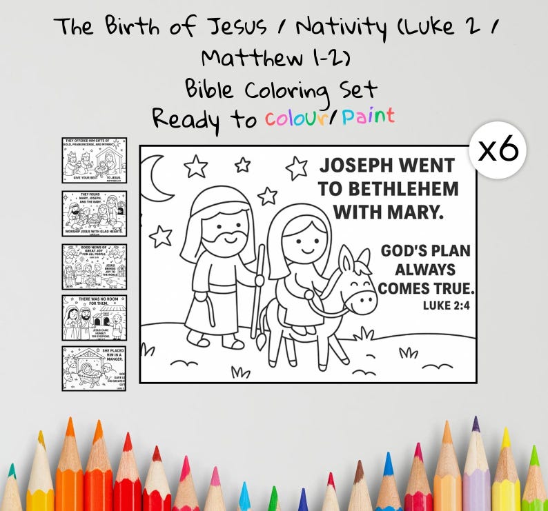 Nativity Bible Colouring Pages: listing photo