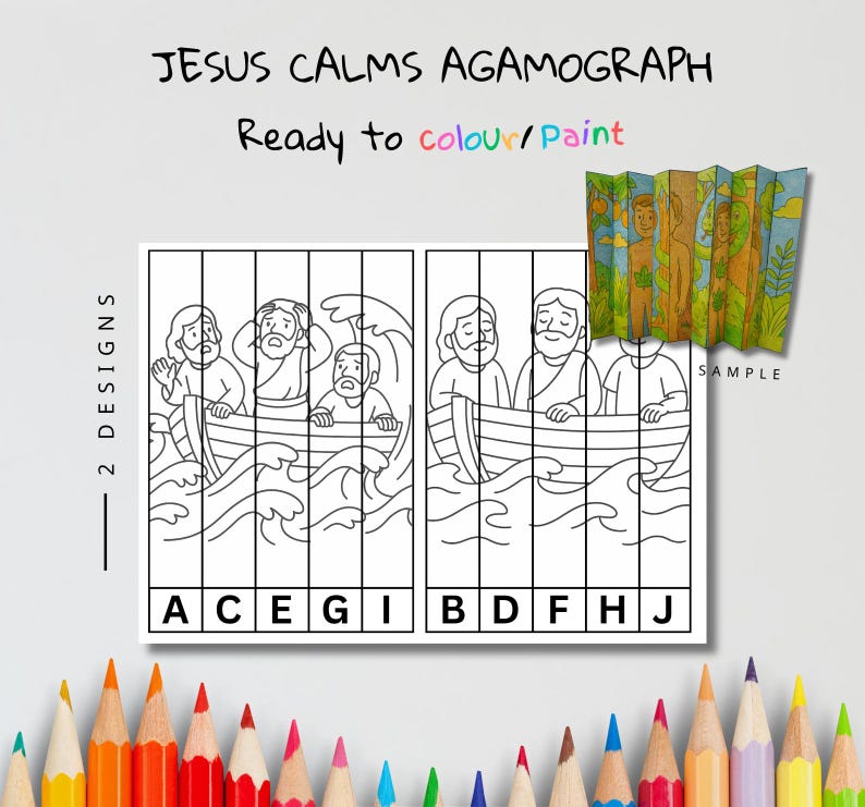 Jesus Calms the Storm Agamograph Craft: listing photo
