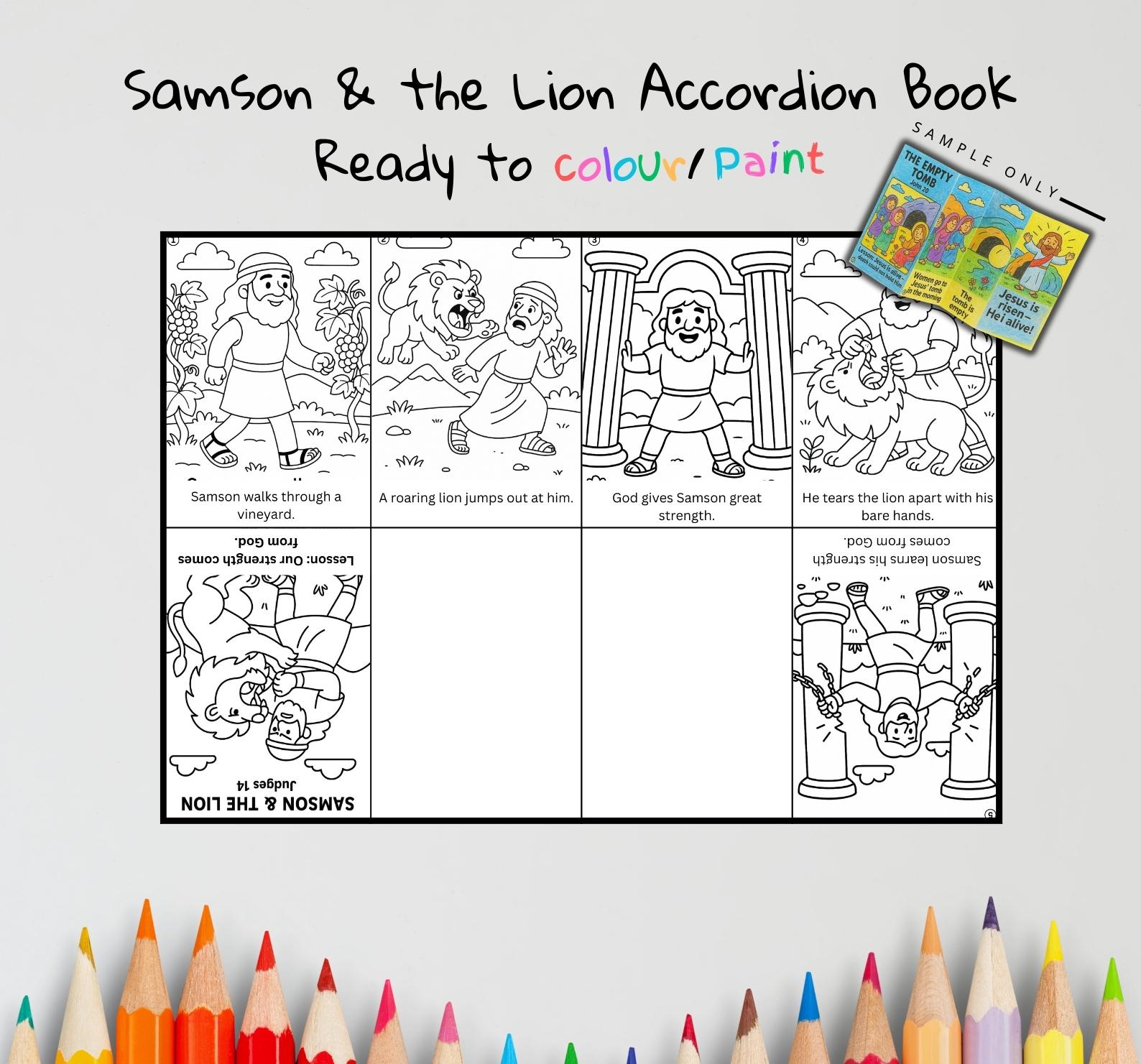 Samson Riddle Kids Activity Samson and the Lion Bible Craft | Kids Sunday School Activity | Bible ...