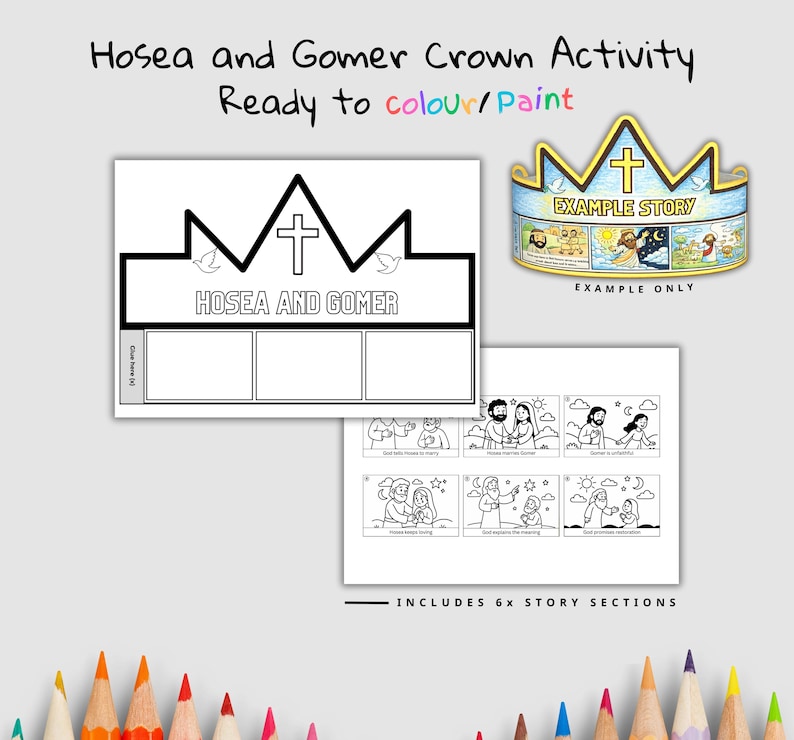 Hosea and Gomer Bible Crown Craft: listing photo