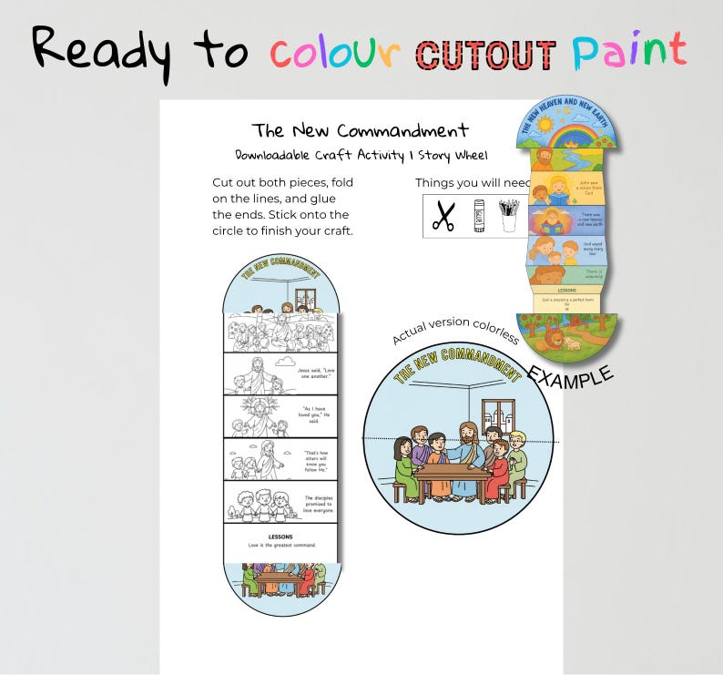 The New Commandment Fold-Out Bible Craft: listing photo