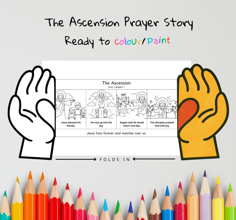 Ascension Prayer Hands Craft: listing photo