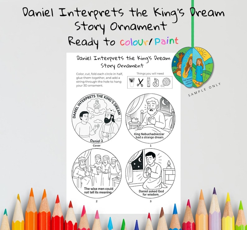 Daniel Interprets the King’s Dream 3D Bible Story Ornament for Kids: listing photo