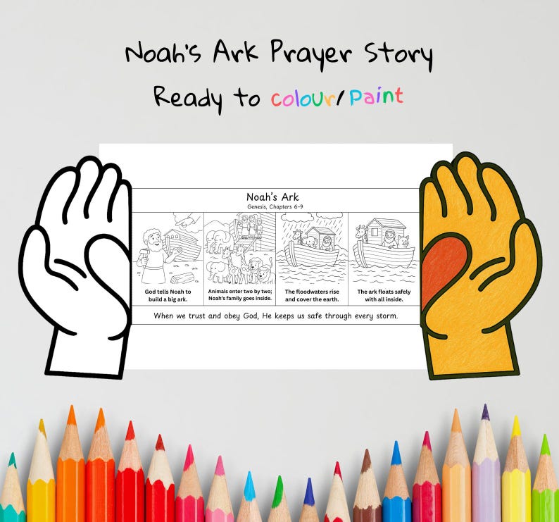 Noah’s Ark Prayer Hands Craft: listing photo