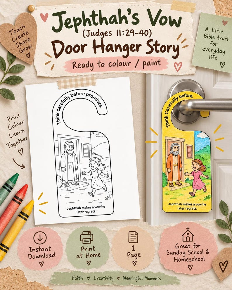 Jephthah’s Vow Bible Door Hanger: listing photo