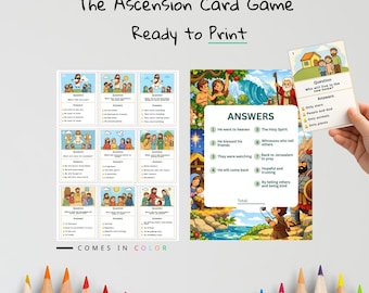 The Ascension of Jesus Kids Bible Card Game | Acts 1 Activity for Kids | Christian Printable | Bible Learning Game