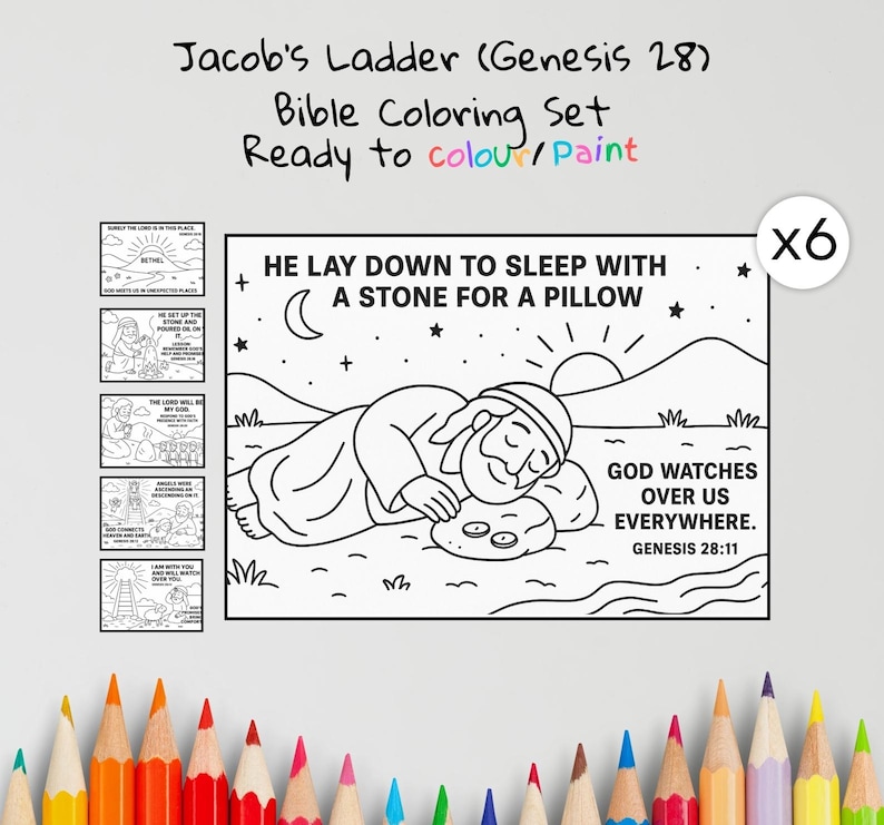 Jacob’s Ladder Bible Colouring Pages: listing photo