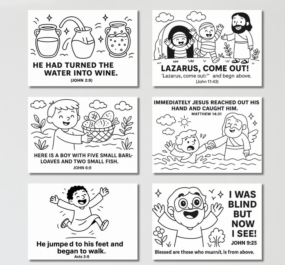 Funny Miracles of Jesus Coloring Pages – Christian Kids Activity ...