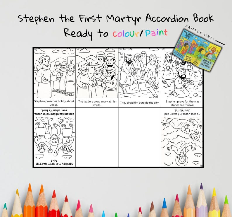 Stephen the First Martyr Bible Sequencing Craft: listing photo
