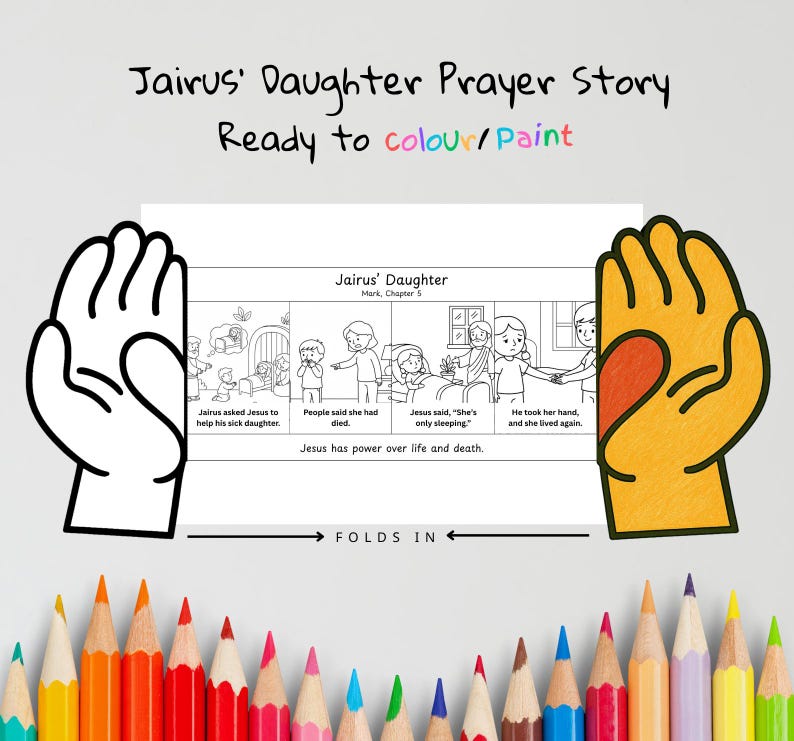 Jairus’ Daughter Prayer Hands Craft: listing photo