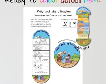 Philip and the Ethiopian Bible Craft | Sharing the Gospel Lesson | Christian Coloring Activity | Sunday School Printable