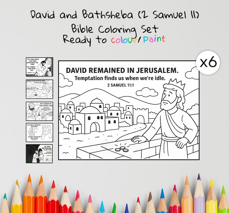 David and Bathsheba Bible Colouring Pages: listing photo