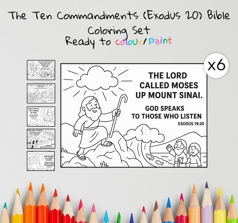 Ten Commandments Bible Colouring Pages: listing photo
