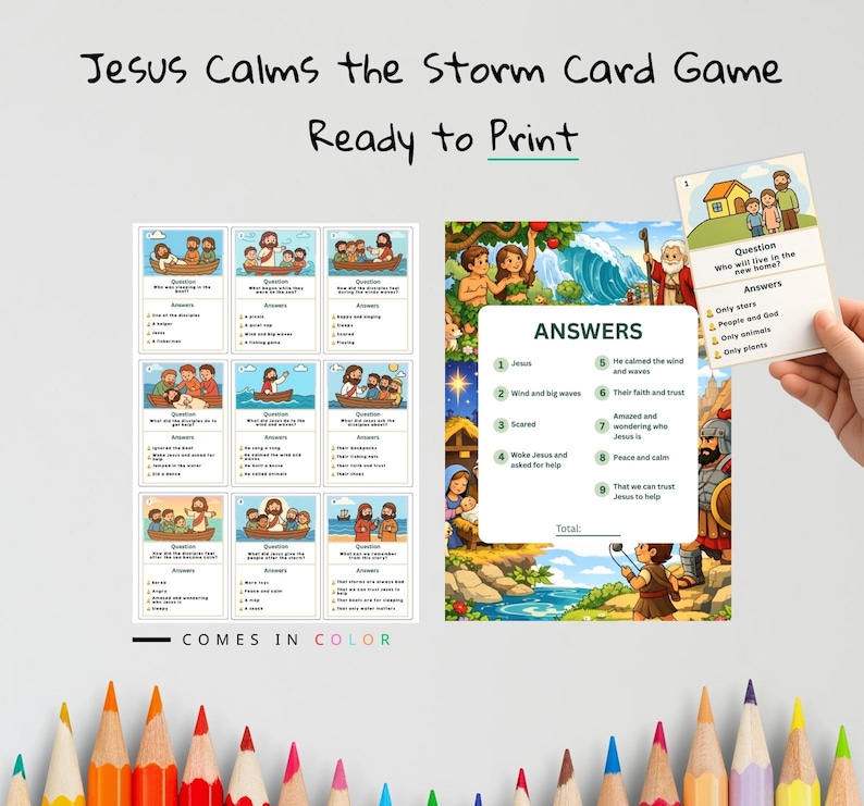 Jesus Calms the Storm Bible Card Game: listing photo