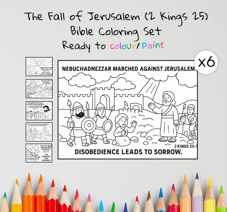 Fall of Jerusalem Bible Colouring Pages: listing photo